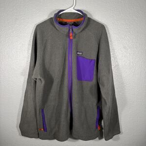 Patagonia Vintage Karstens Full Zip Synchilla Fleece Jacket Mens XL Gray Purple